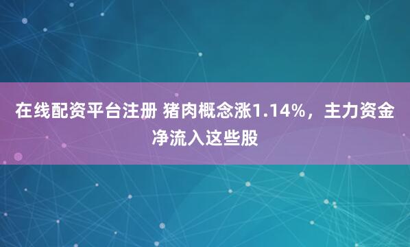 在线配资平台注册 猪肉概念涨1.14%，主力资金净流入这些股